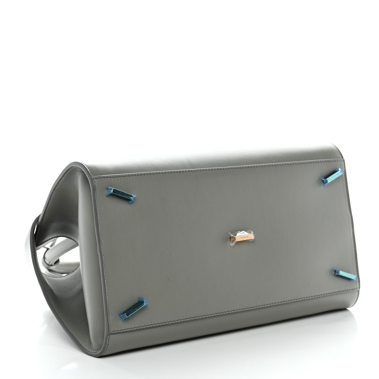 Calfskin Small Hug Bag Ash Grey