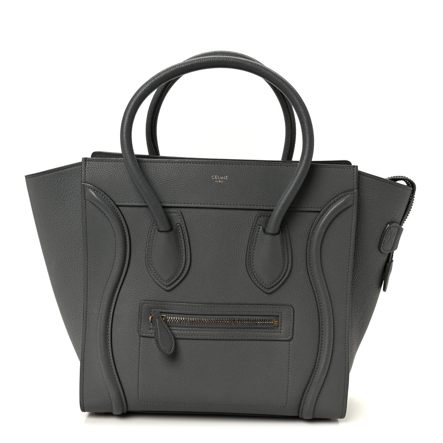 Baby Drummed Calfskin Micro Luggage Kohl