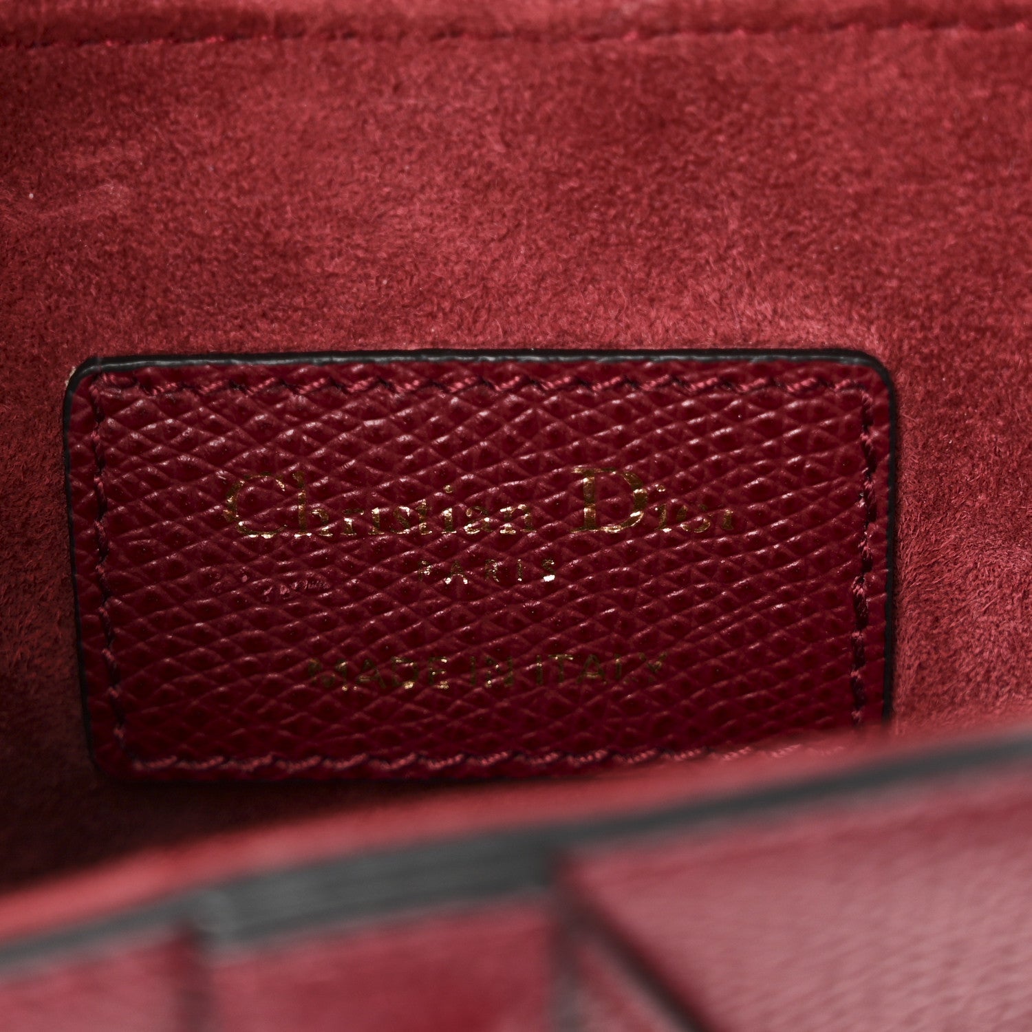 Grained Calfskin Mini Saddle Bag Red