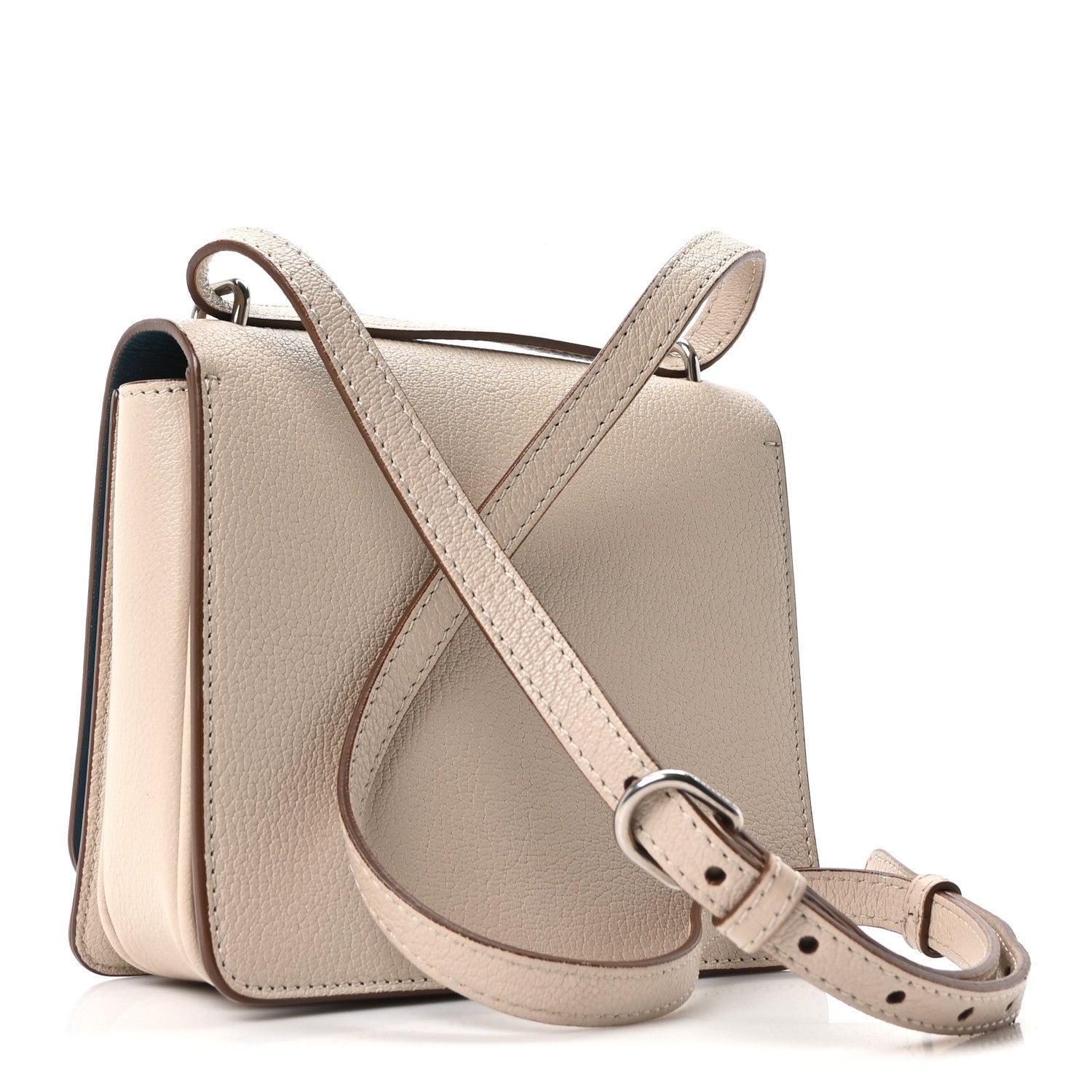 Goatskin Small D-Ring Bag Beige