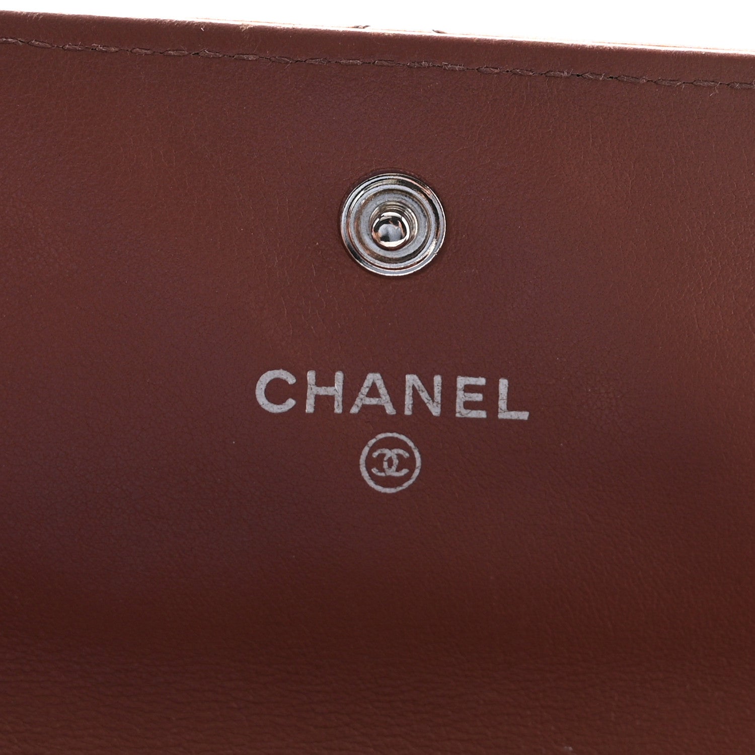 Striated Patent Quilted Large Gusset Flap Wallet Bronze