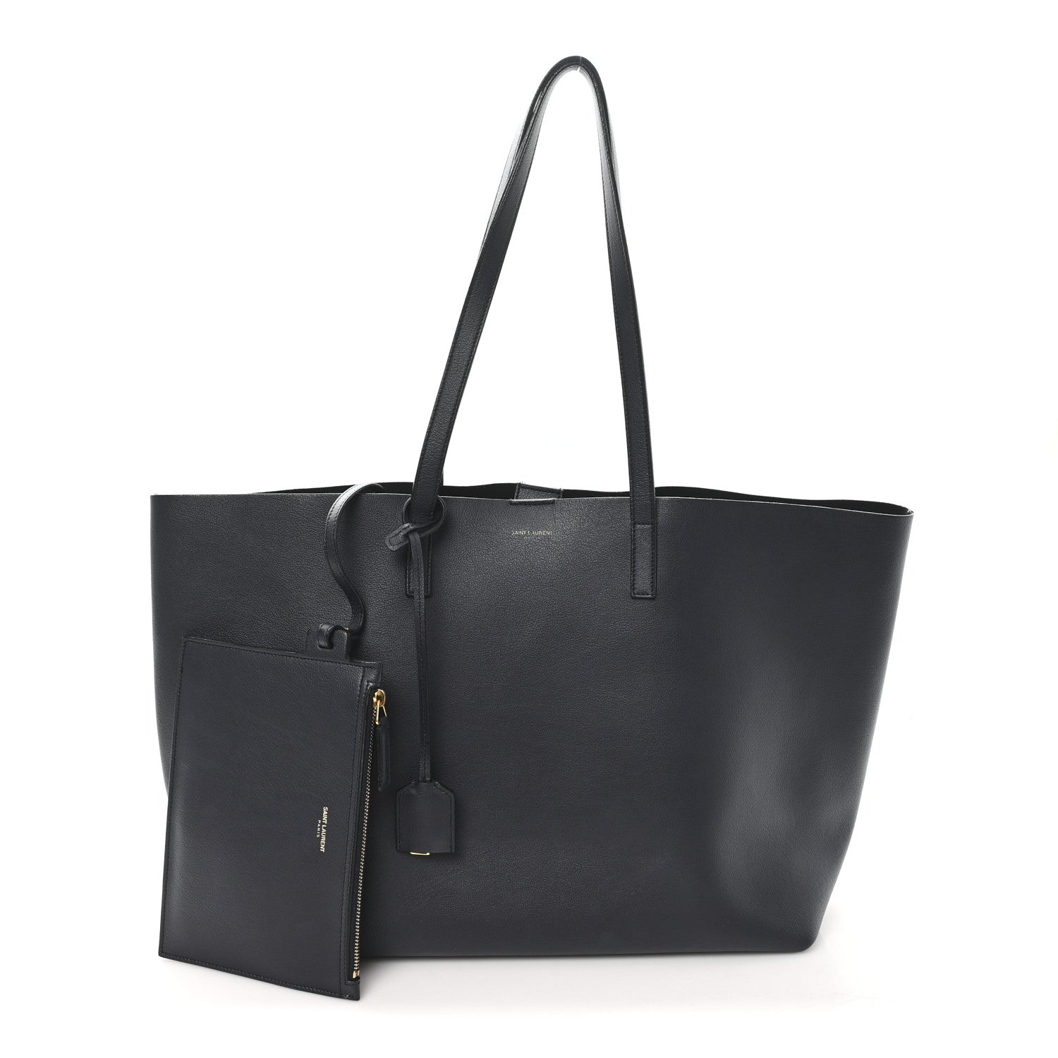 Calfskin Large Shopping Tote Deep Marine