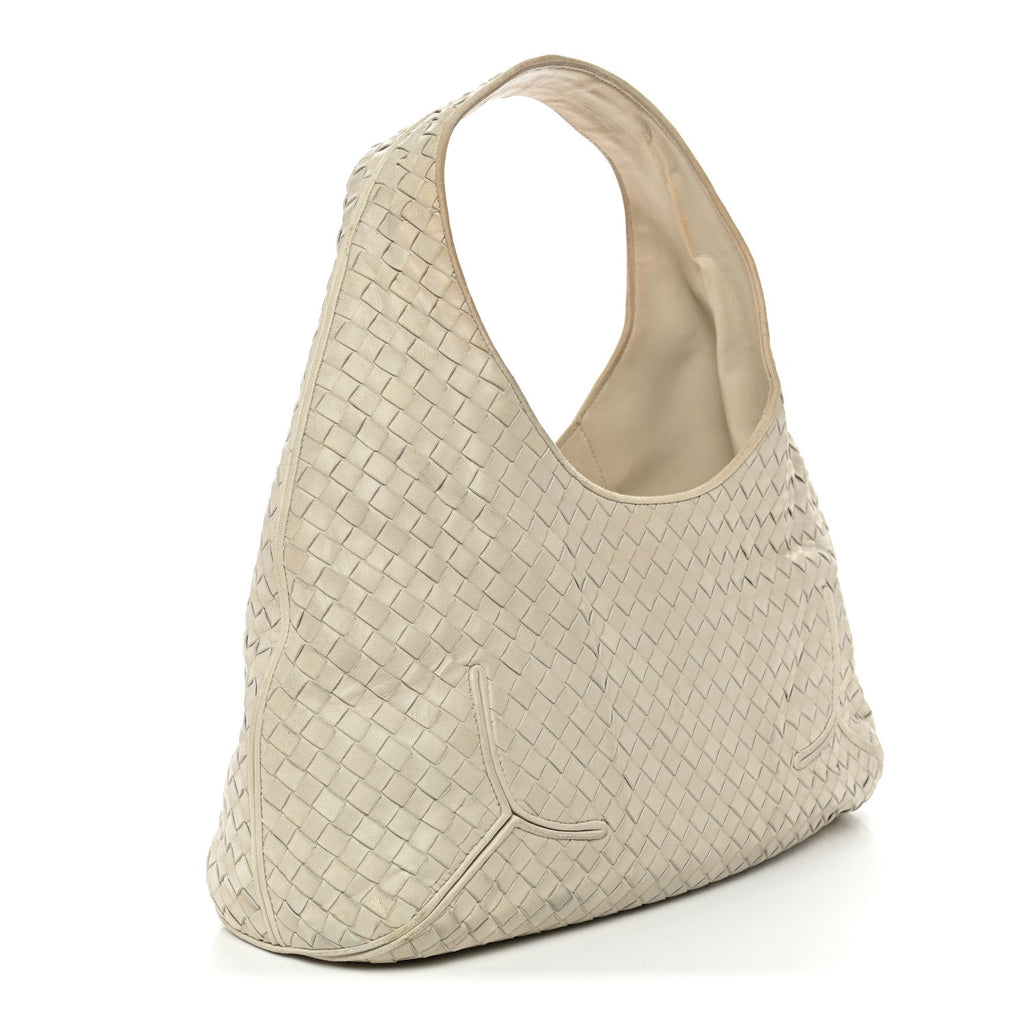 Nappa Intrecciato Ball Hobo White