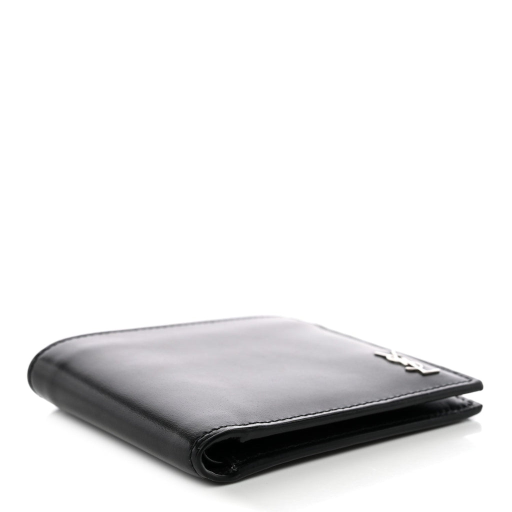 Matte Calfskin Tiny Cassandre East West Wallet Black