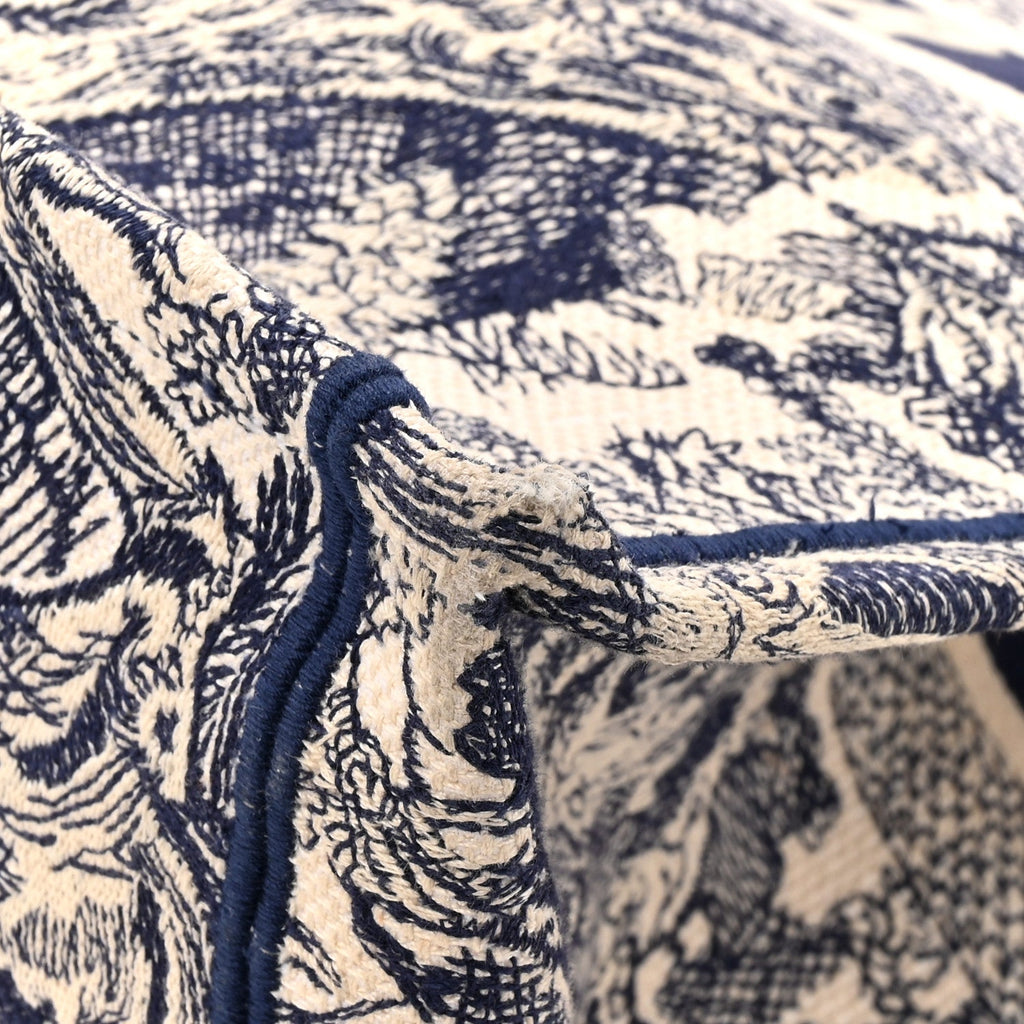 Canvas Embroidered Large Dioriviera Toile De Jouy Book Tote Blue