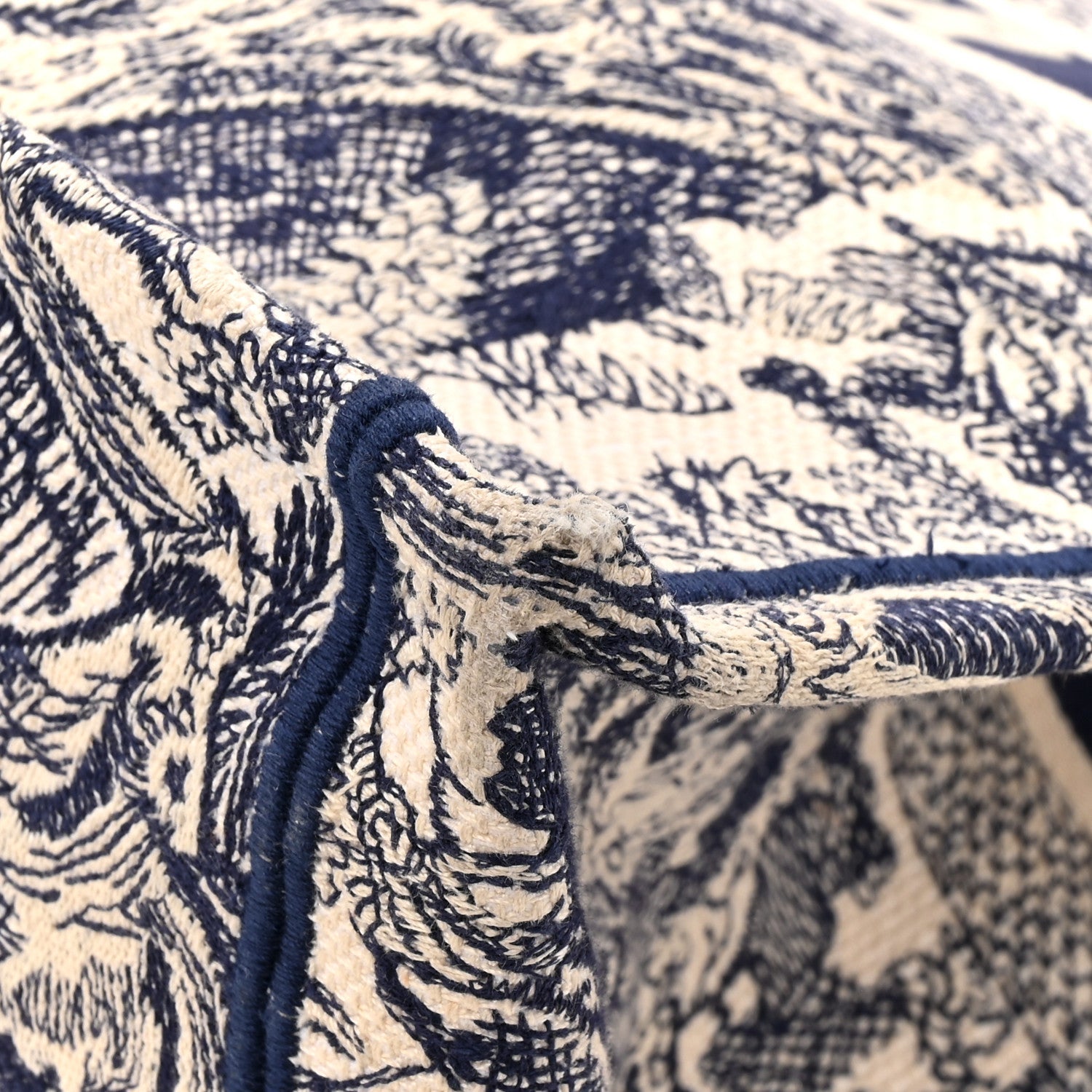 Canvas Embroidered Large Dioriviera Toile De Jouy Book Tote Blue