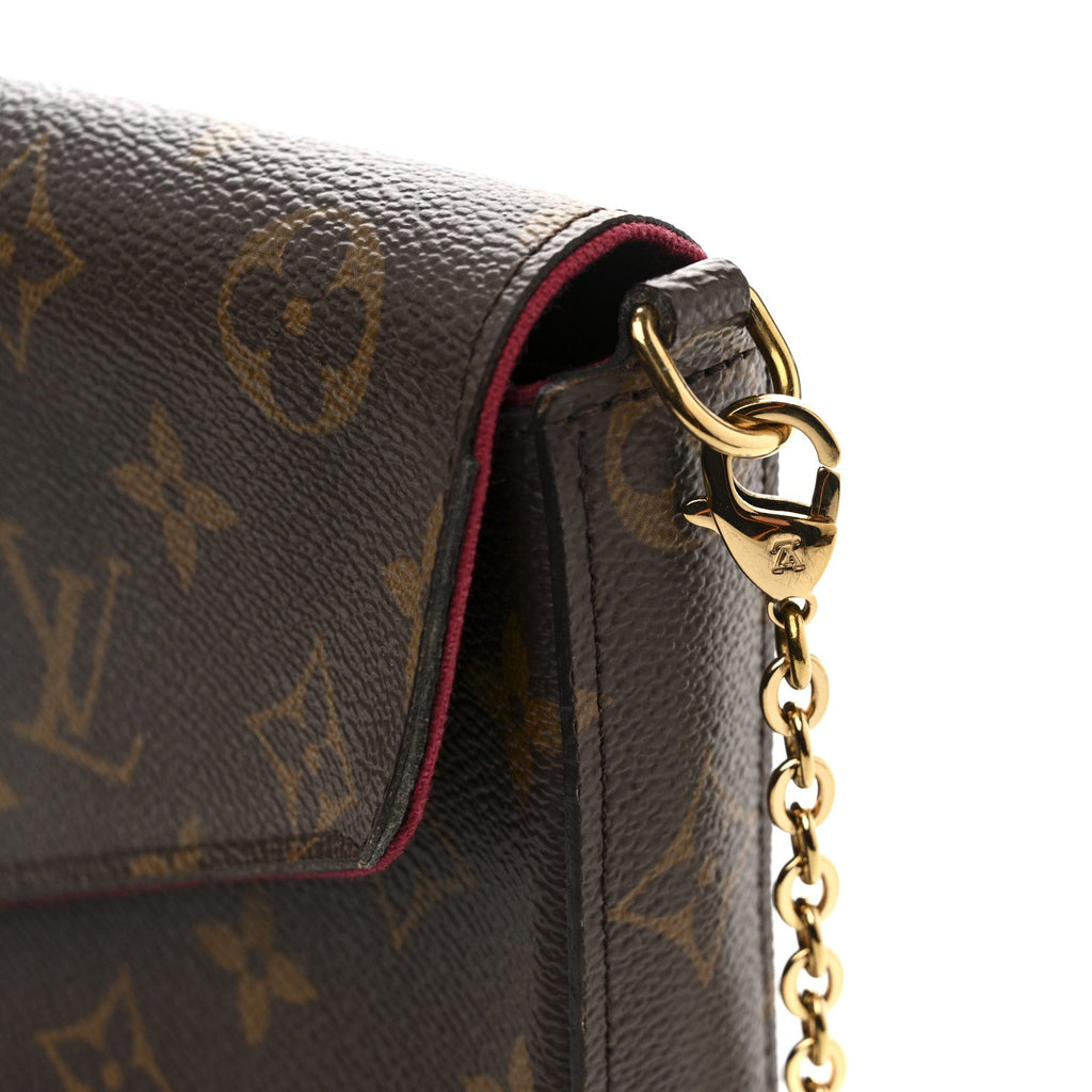 Monogram Pochette Felicie Chain Wallet Fuchsia
