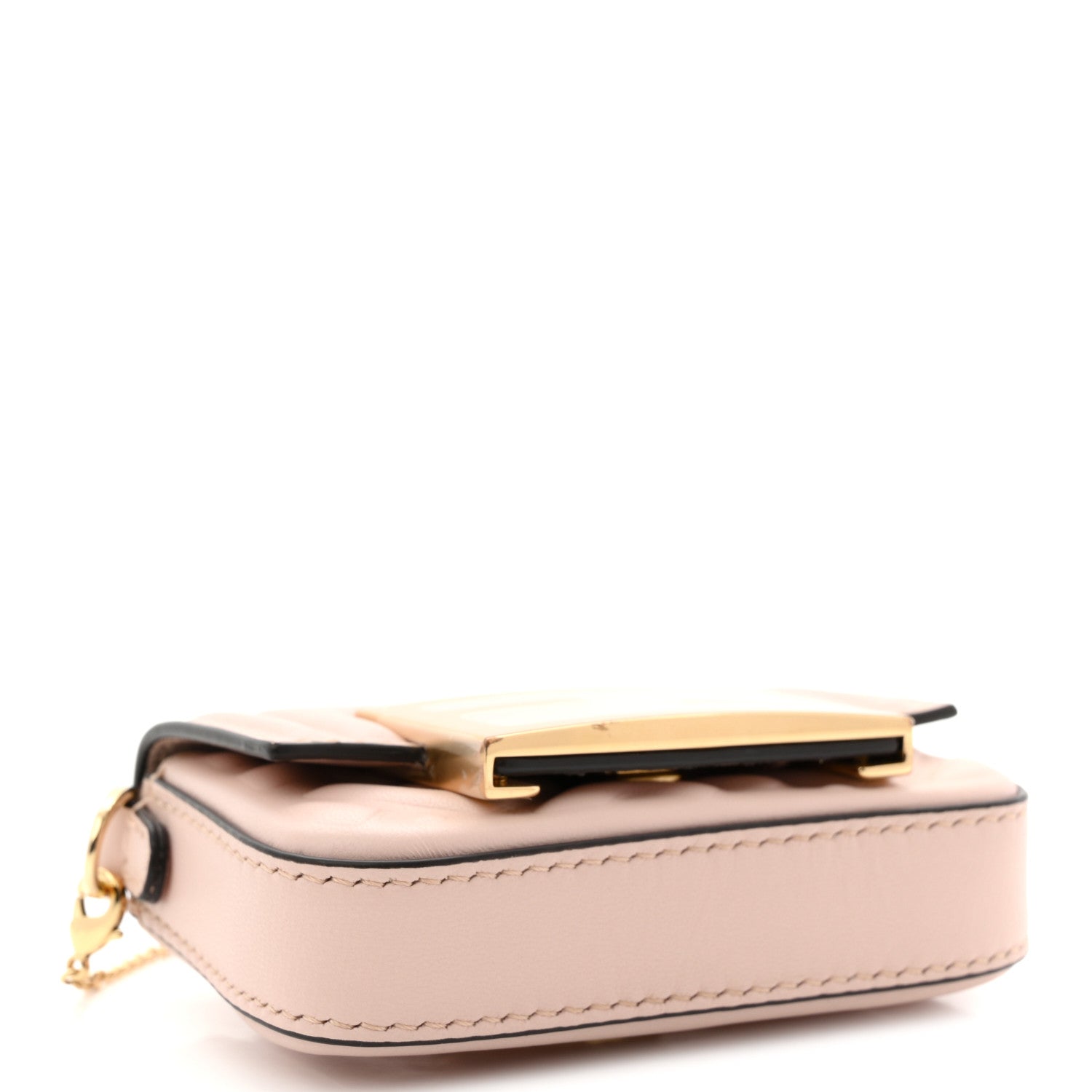 Nappa Matisse FF Embossed Nano Maxi Buckle Baguette Charm Rosa Quarzo