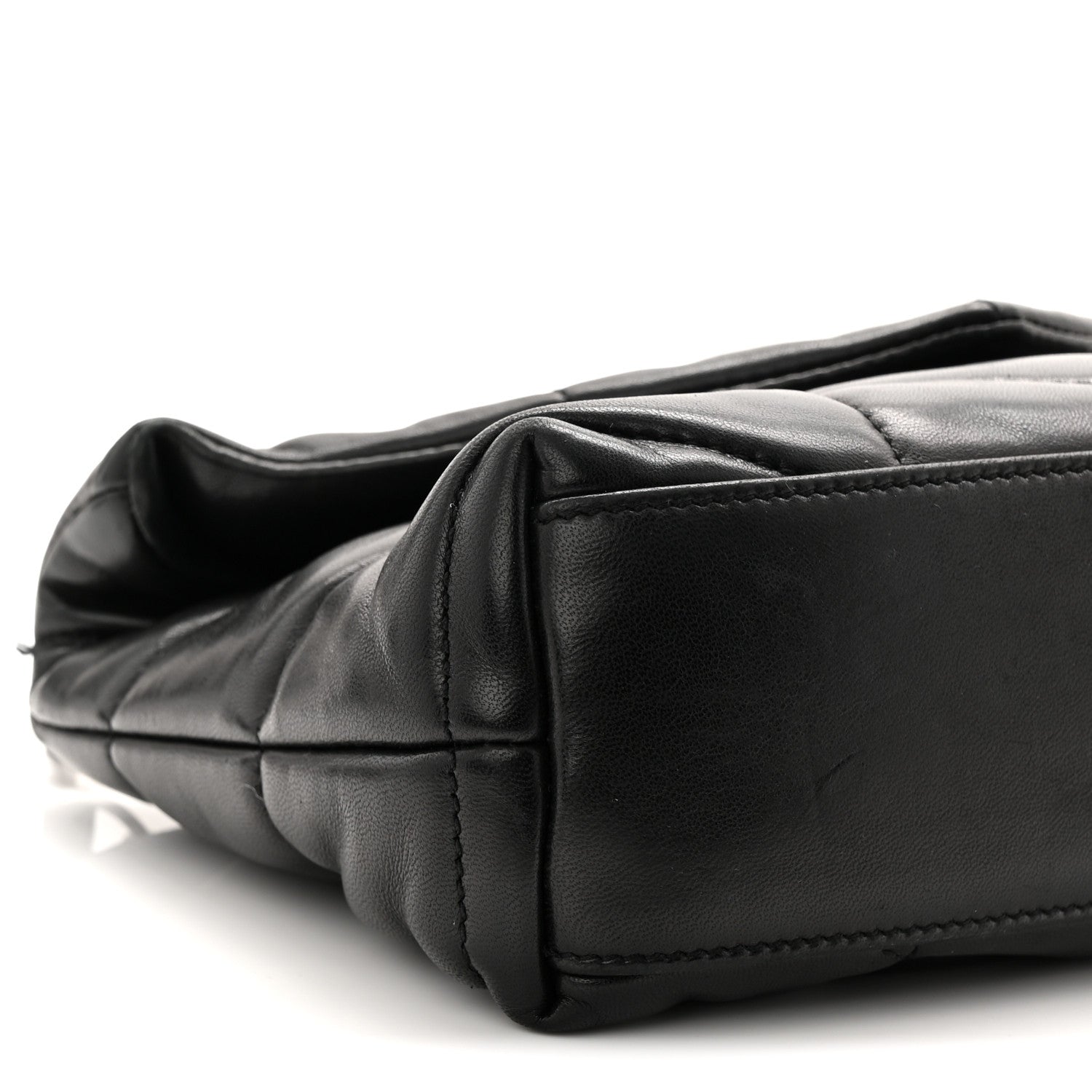 Lambskin Quilted Toy Loulou Puffer Monogram Chain Satchel Black