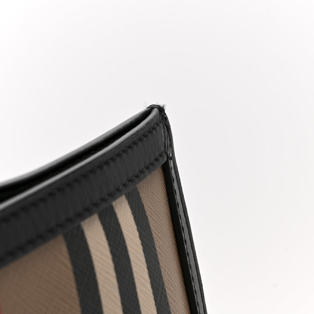 E-Canvas Stripe Book Tote Tan Archive Beige