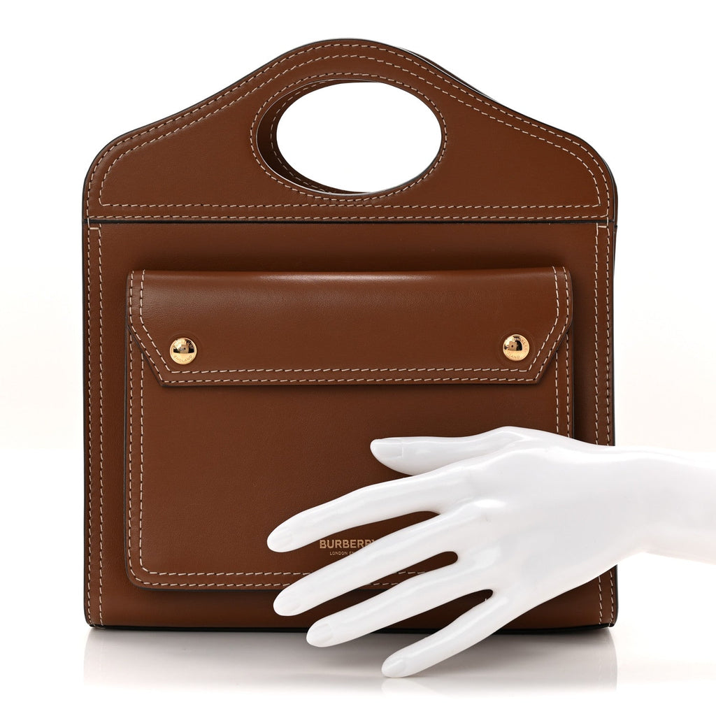 Smooth Calfskin Mini Pocket Bag Malt Brown