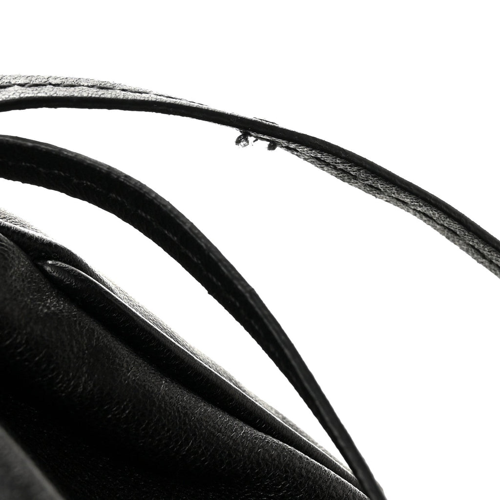 Calfskin Rockstud Drawstring Pouch Black
