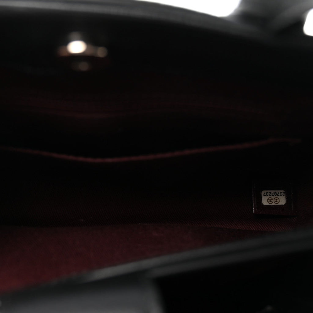 Grained Calfskin Mini Neo Executive Shopper Tote Black