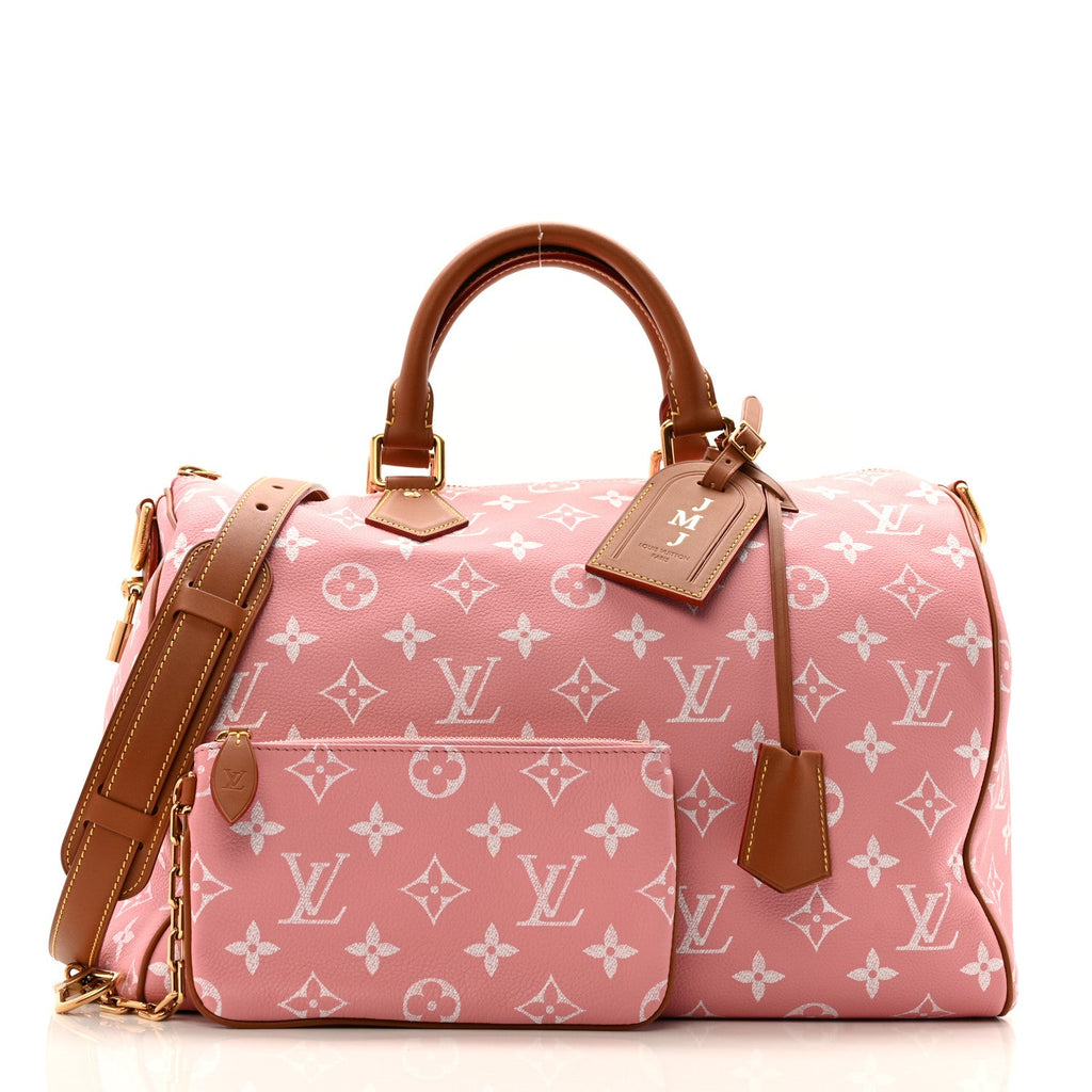 Calfskin Monogram Speedy P9 Bandouliere 40 Pink Sakura