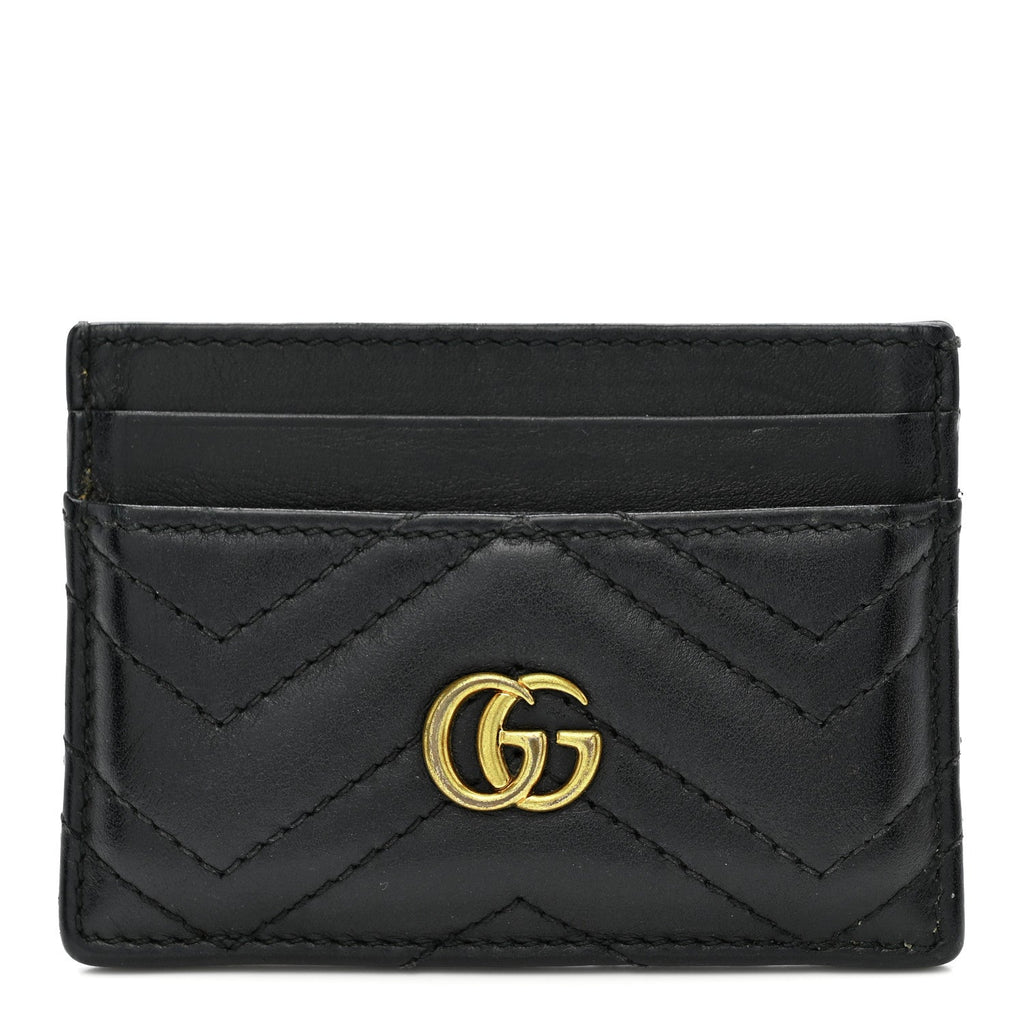 Calfskin Matelasse GG Marmont  Holder Black