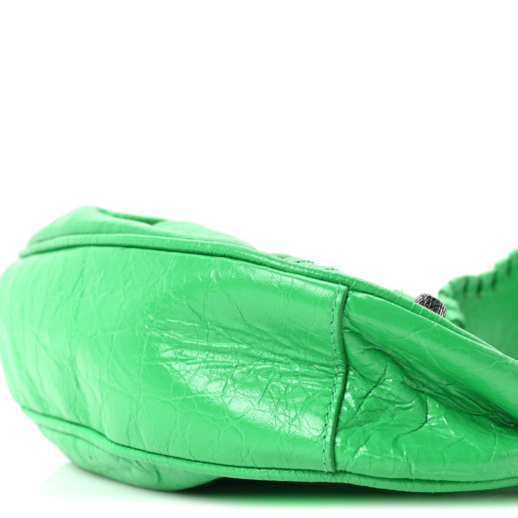 Agneau Arena Le Cagole Shoulder Bag XS Vivid Green