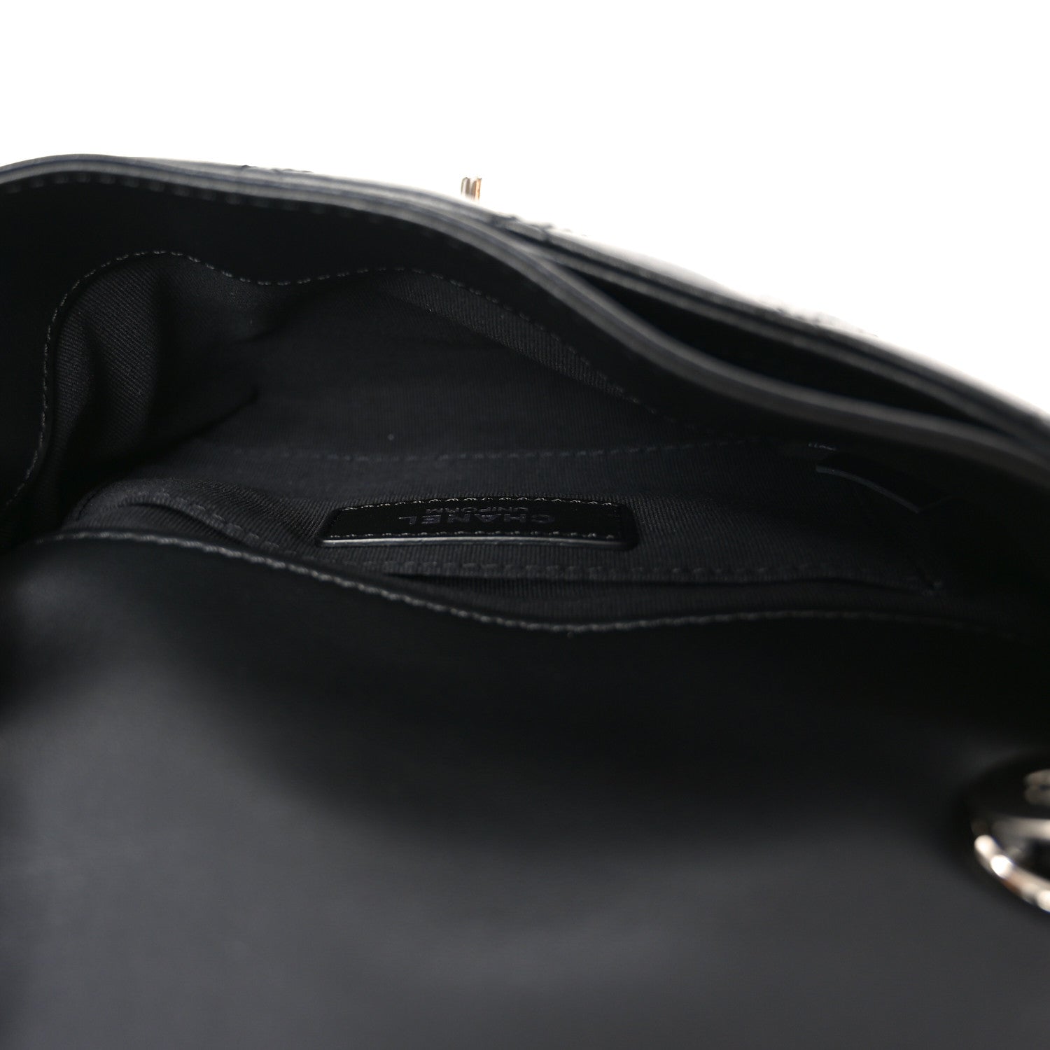 Calfskin Quilted CC Uniform Flap Belt Bag Black