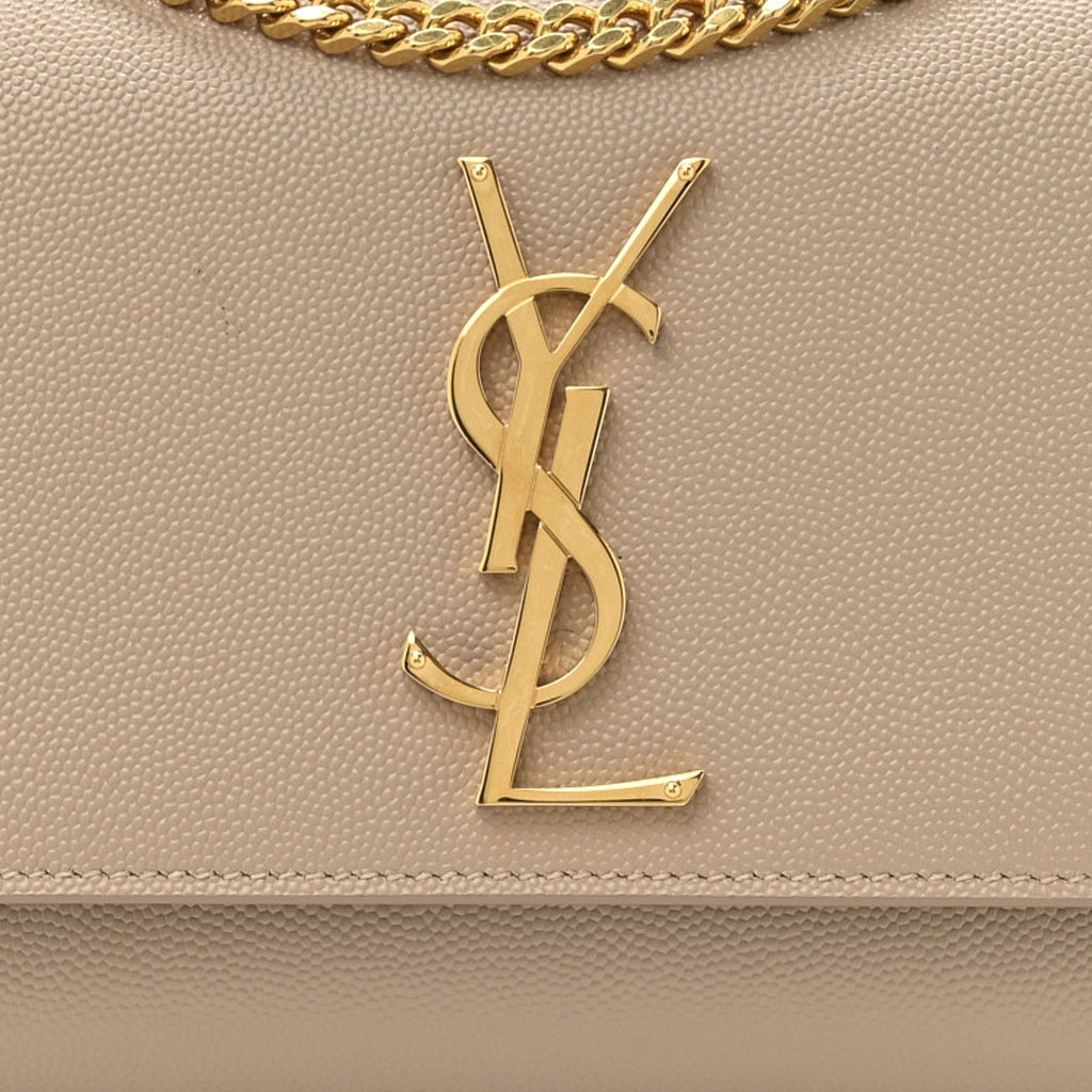 Grain De Poudre Small Monogram Kate Satchel Dark Beige