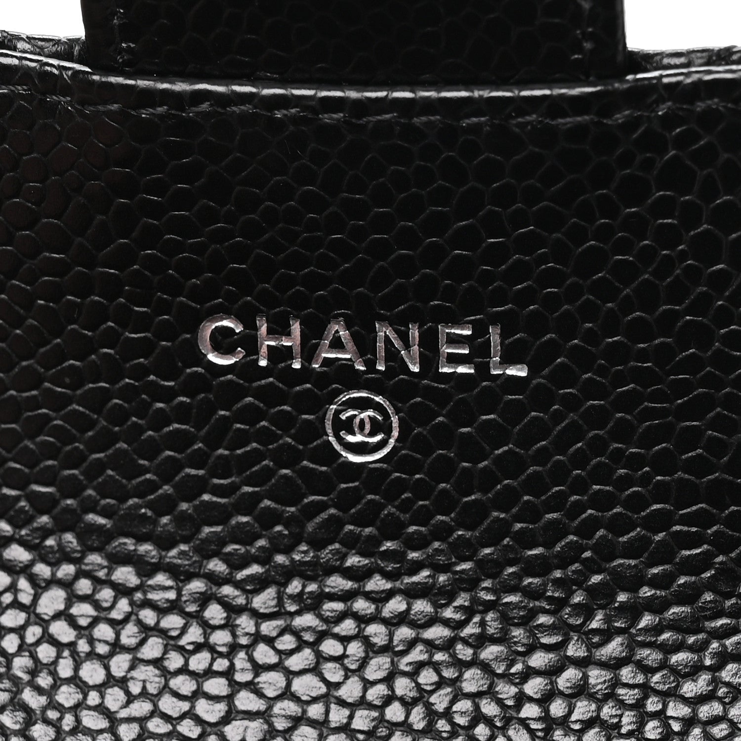 Caviar Quilted Flap  Holder Wallet Black