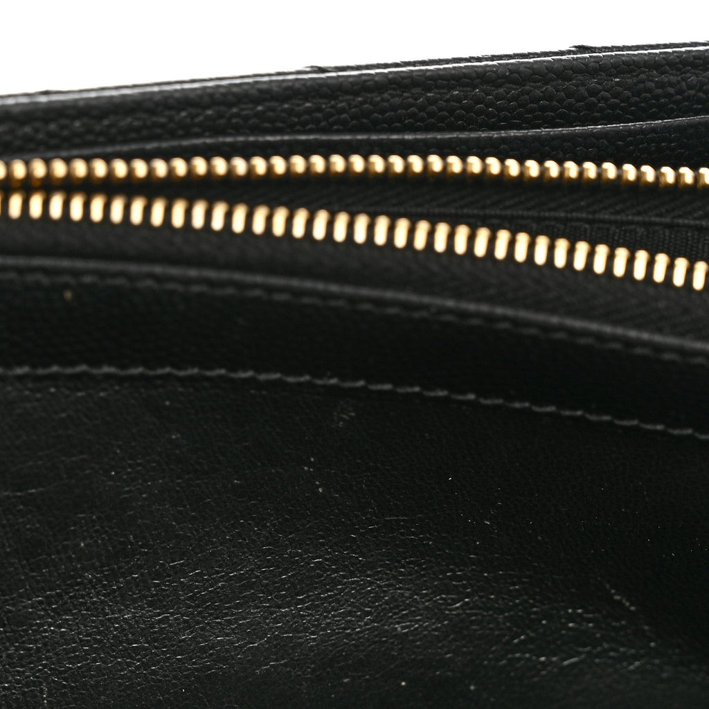Grain De Poudre Matelasse Chevron Monogram Flap Wallet Black