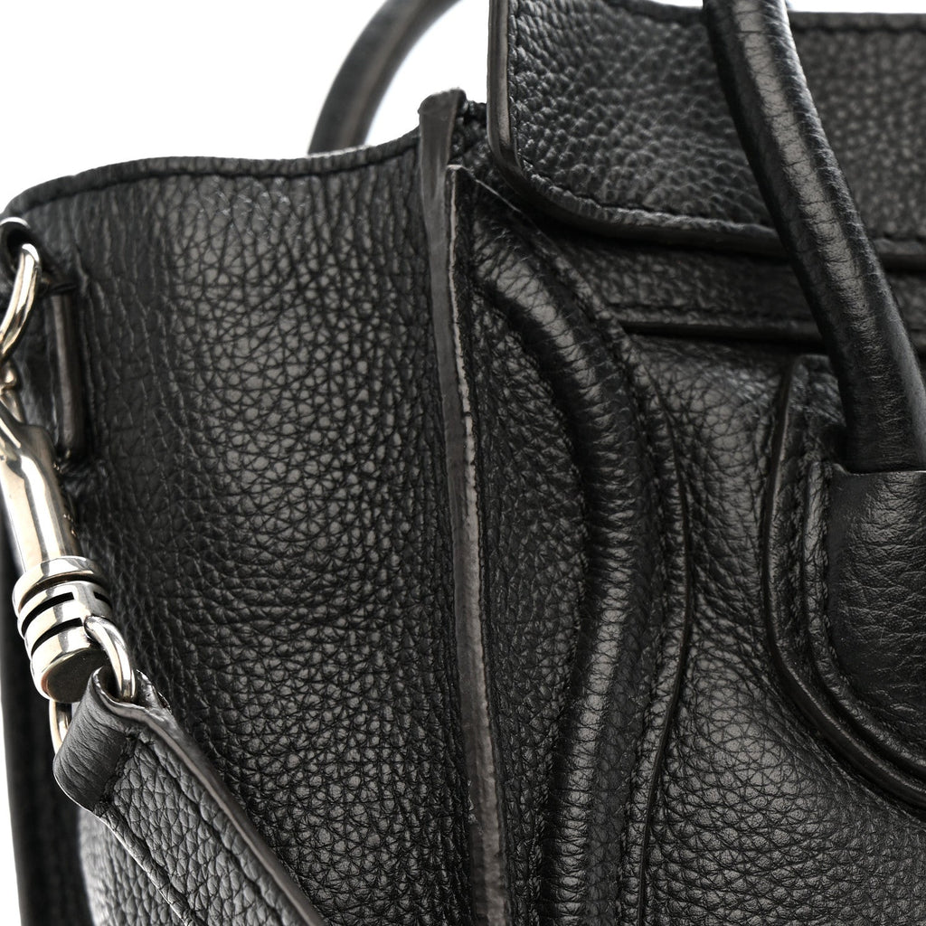 Drummed Calfskin Nano Luggage Black