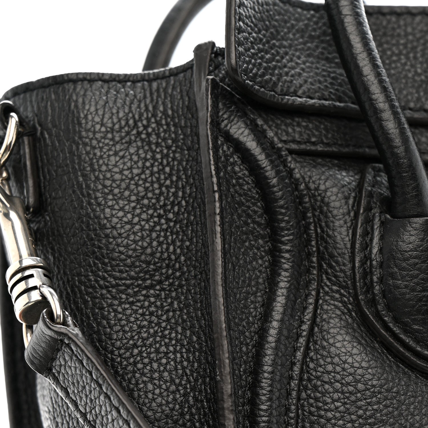 Drummed Calfskin Nano Luggage Black