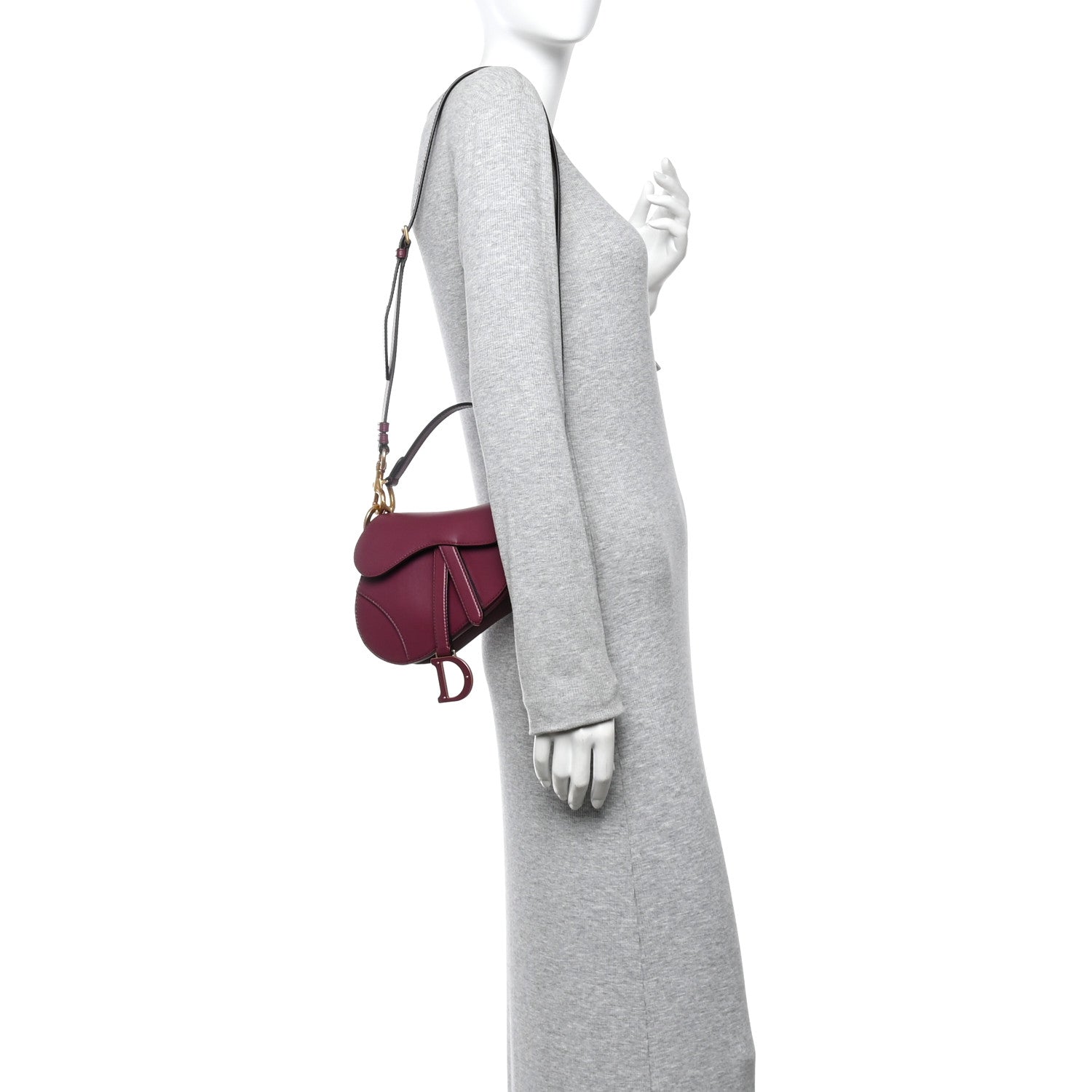 Supple Calfskin Mini Saddle Bag With Strap Purple