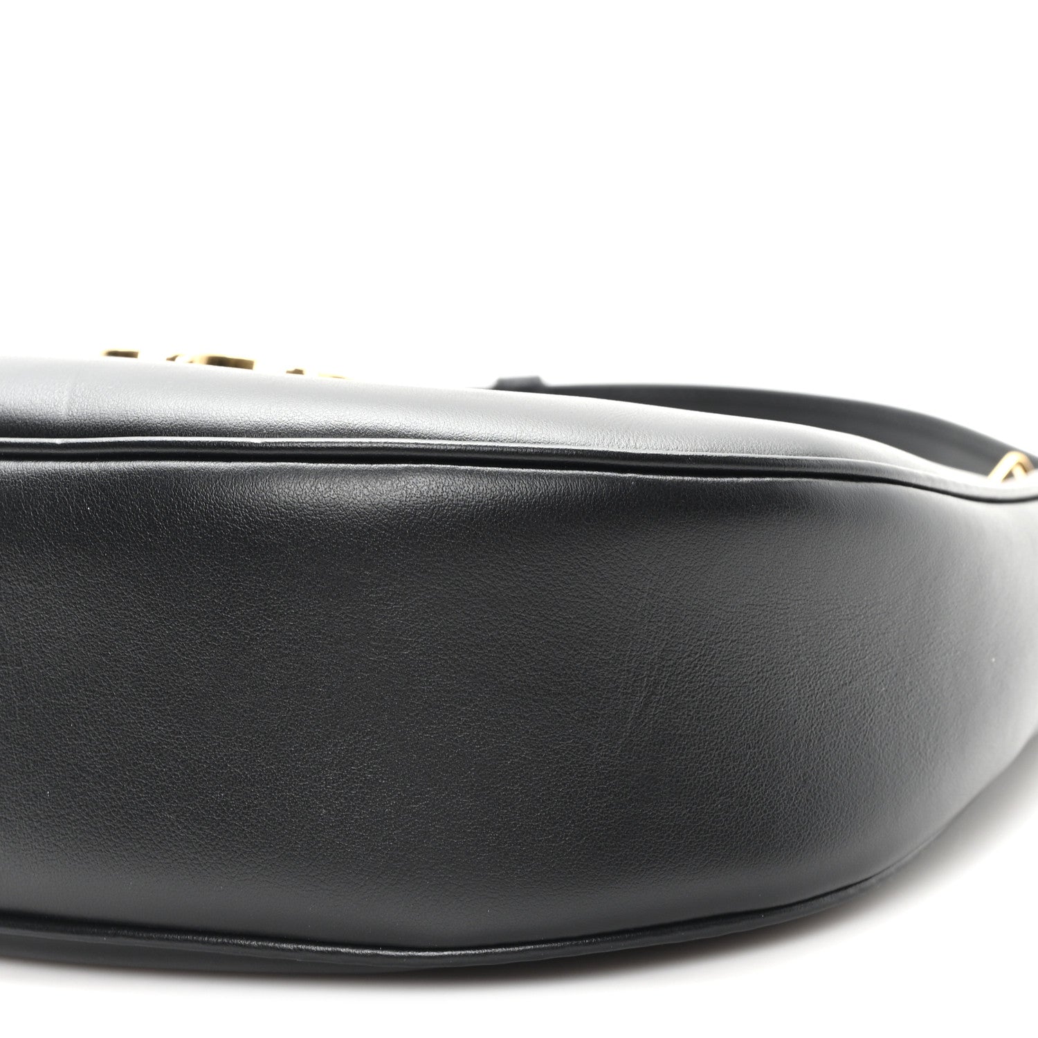 Smooth Calfskin Medium Strap Ava Triomphe Shoulder Bag Black