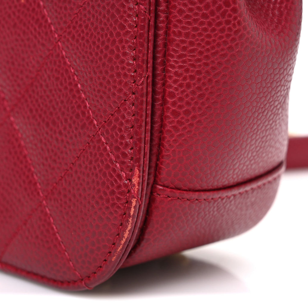 Caviar Mini Carry Around Flap Bag Red