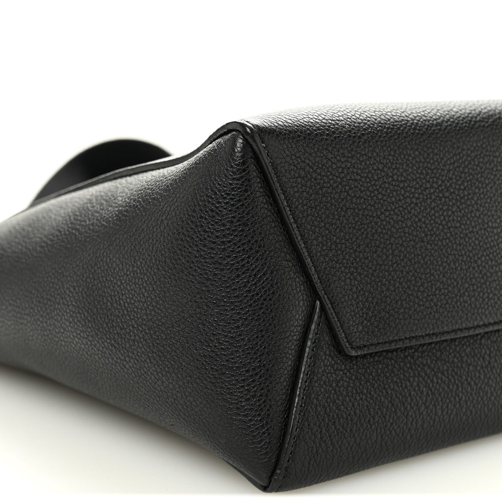 Soft Grained Calfskin Small Sangle Bucket Bag Black