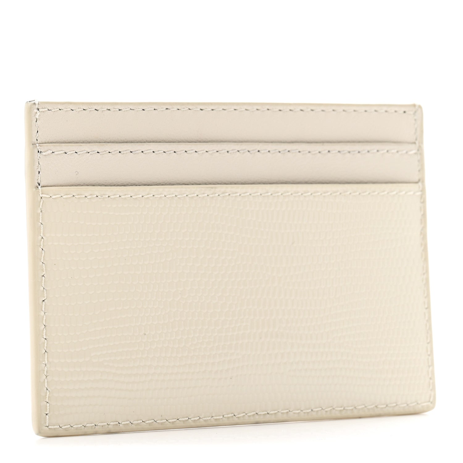 Calfskin Crocodile Embossed Monogram Credit  Case Crema Soft