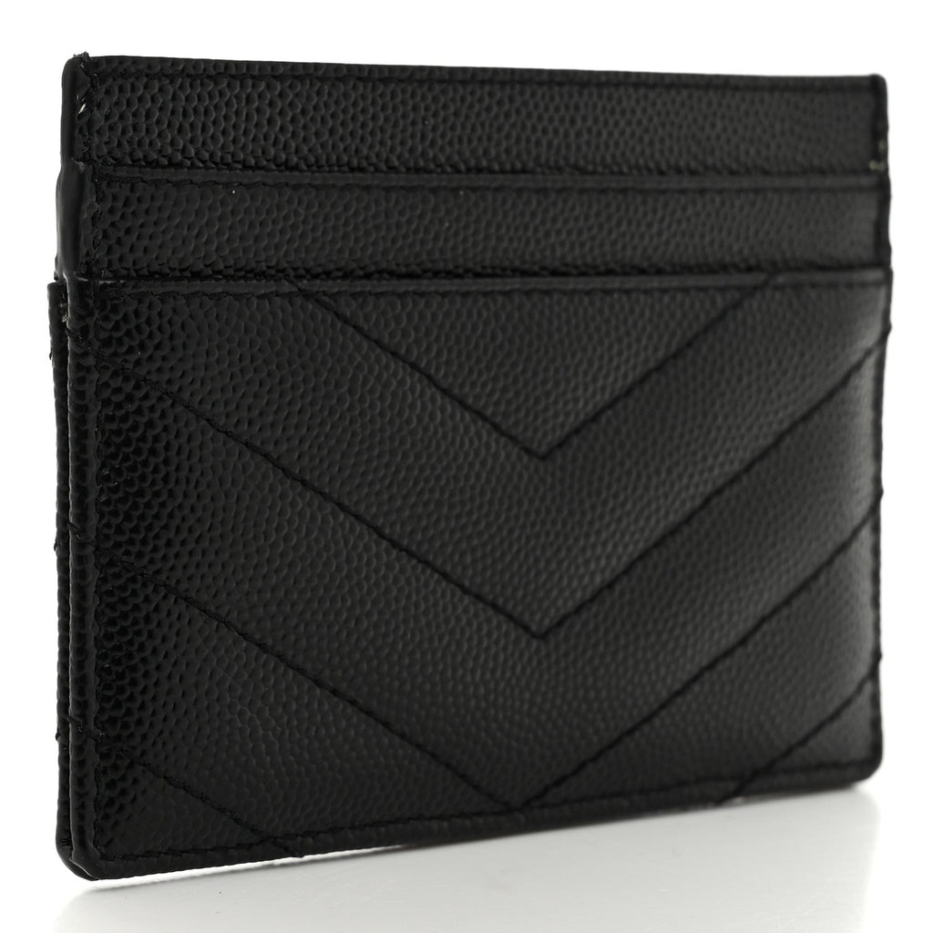 Grain De Poudre Matelasse Chevron Monogram Credit  Case Black