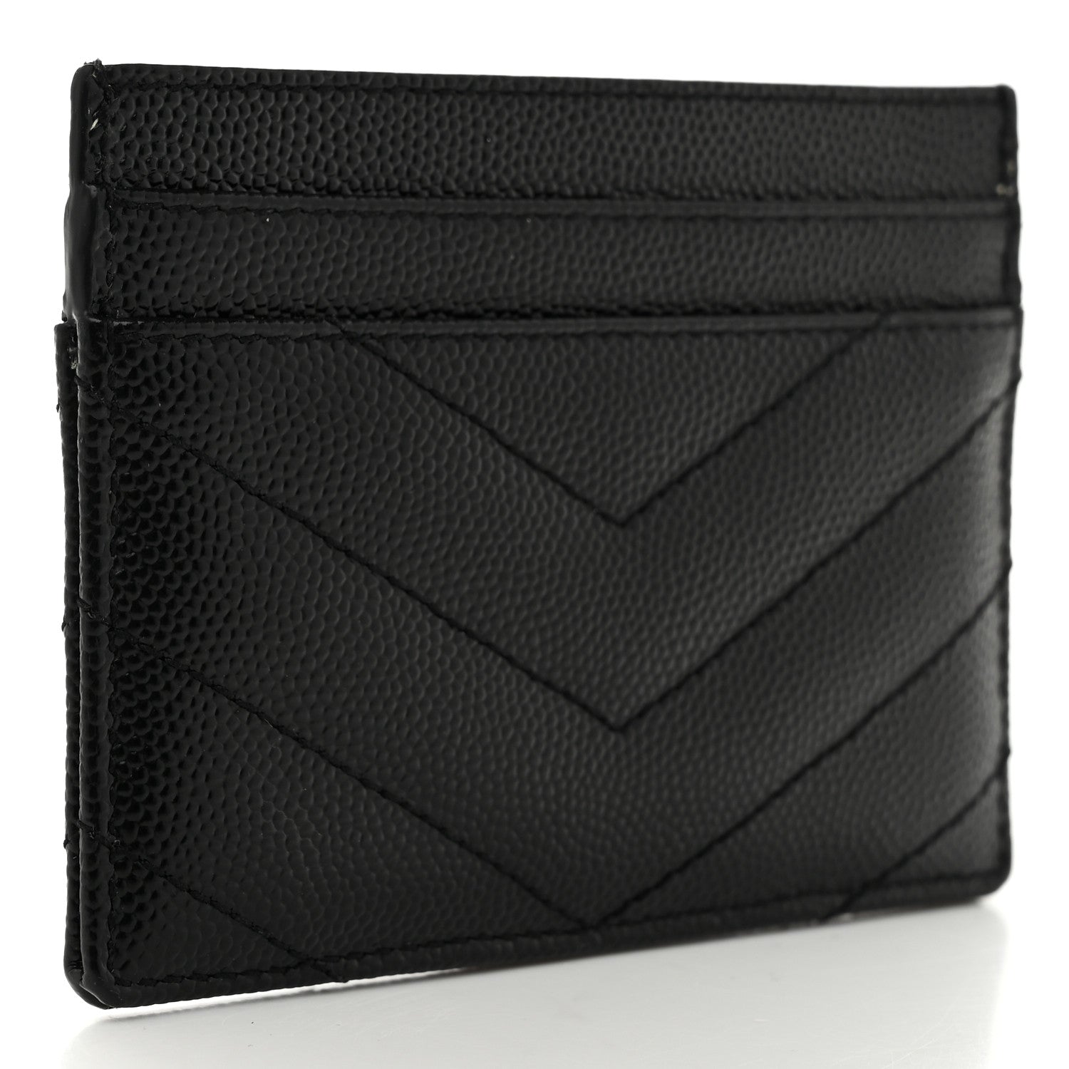 Grain De Poudre Matelasse Chevron Monogram Credit  Case Black