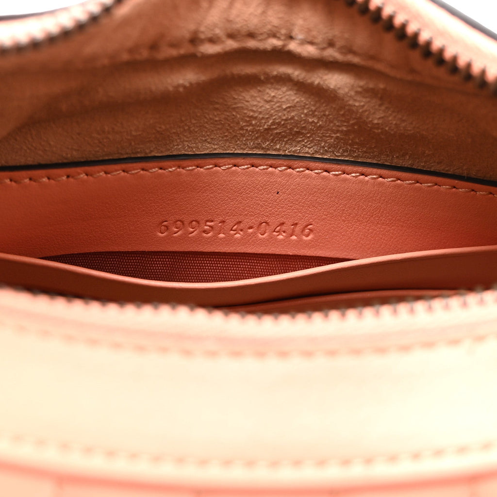 Calfskin Vertical Ring Matelasse Mini GG Marmont Half Moon Hobo Peachy Chic
