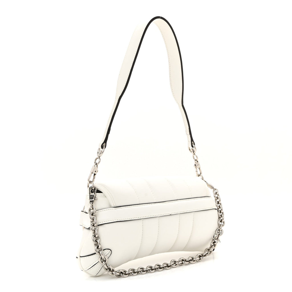 Nappa Vertical Matelasse Small Maxi Horsebit Chain Shoulder Bag Great White