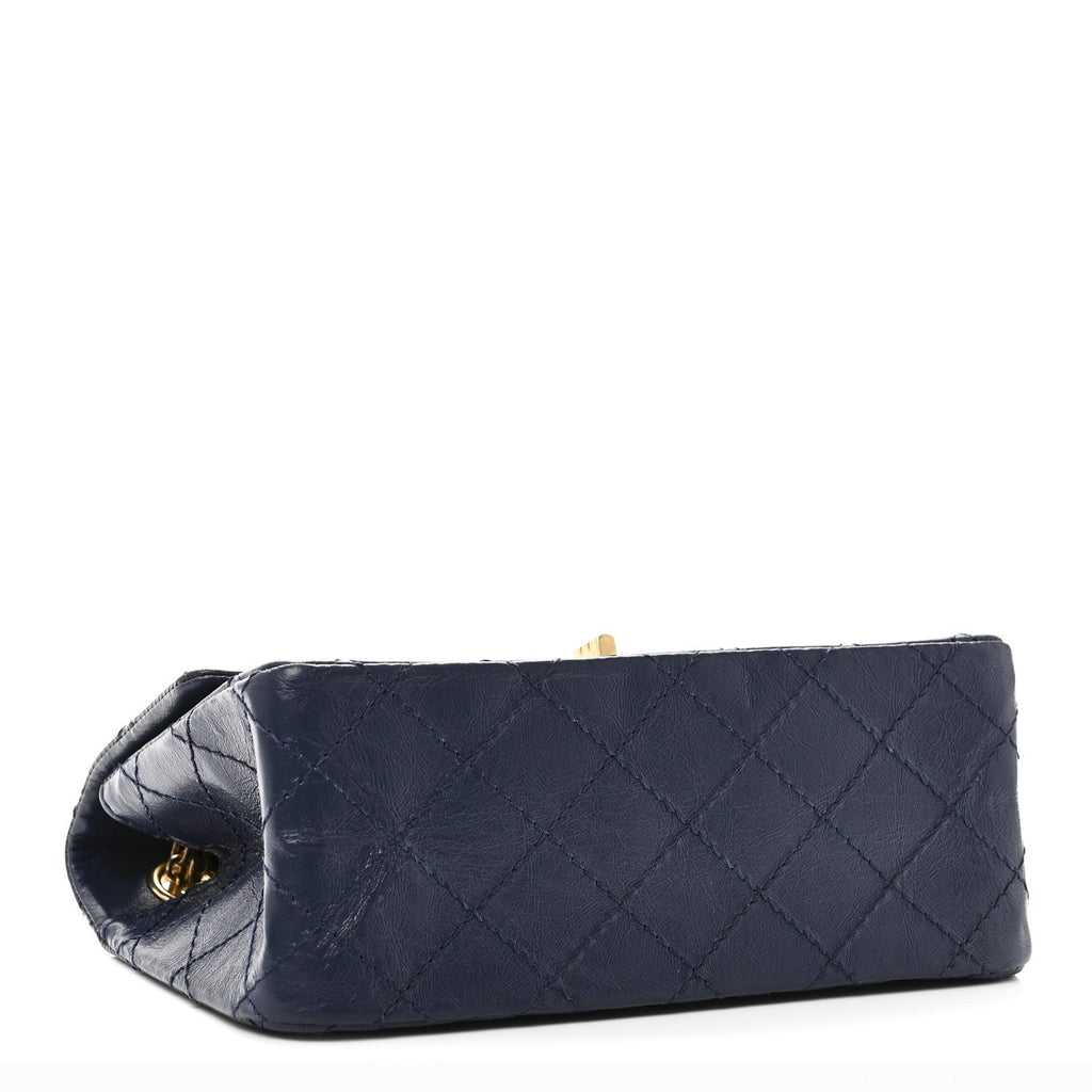 Aged Calfskin Quilted 2.55 Reissue Mini Flap Navy