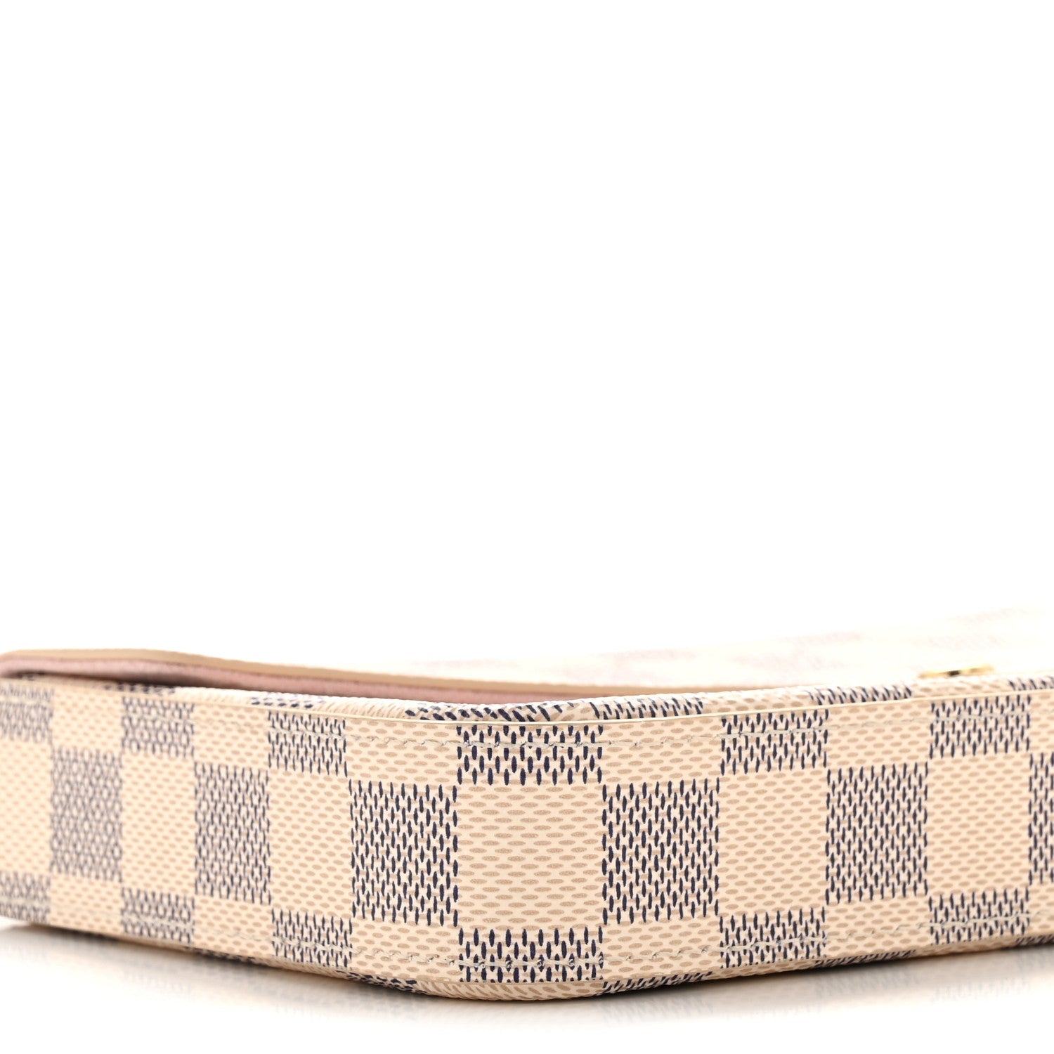 Damier Azur Pochette Felicie Chain Wallet Rose Ballerine