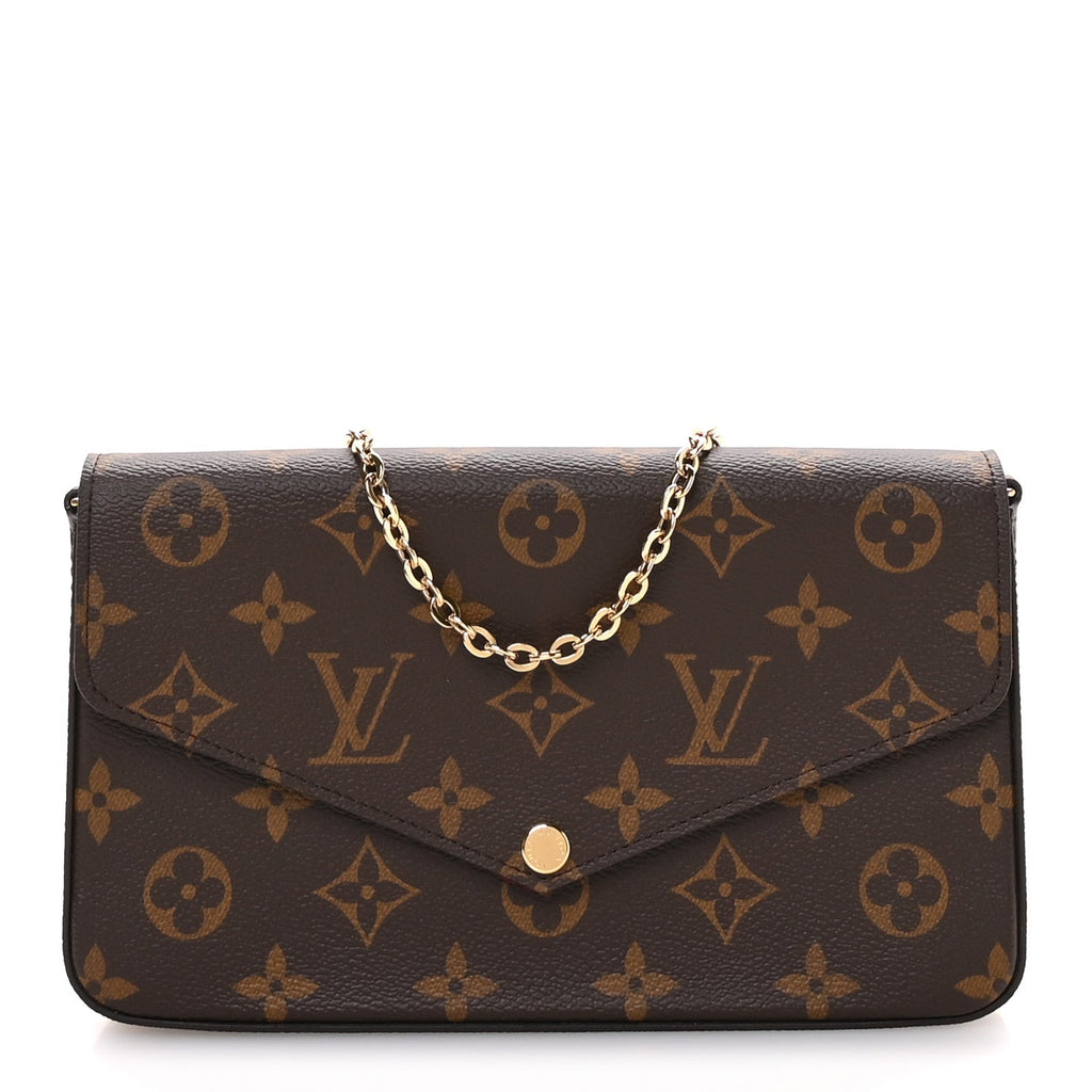 Monogram Pochette Felicie Chain Wallet Fuchsia
