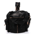 Lambskin Marti Backpack Bag Washed Black Rose Gold Hardware