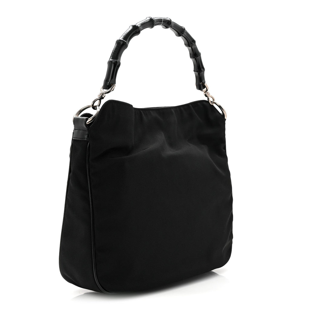 Nylon Bamboo Hobo Black