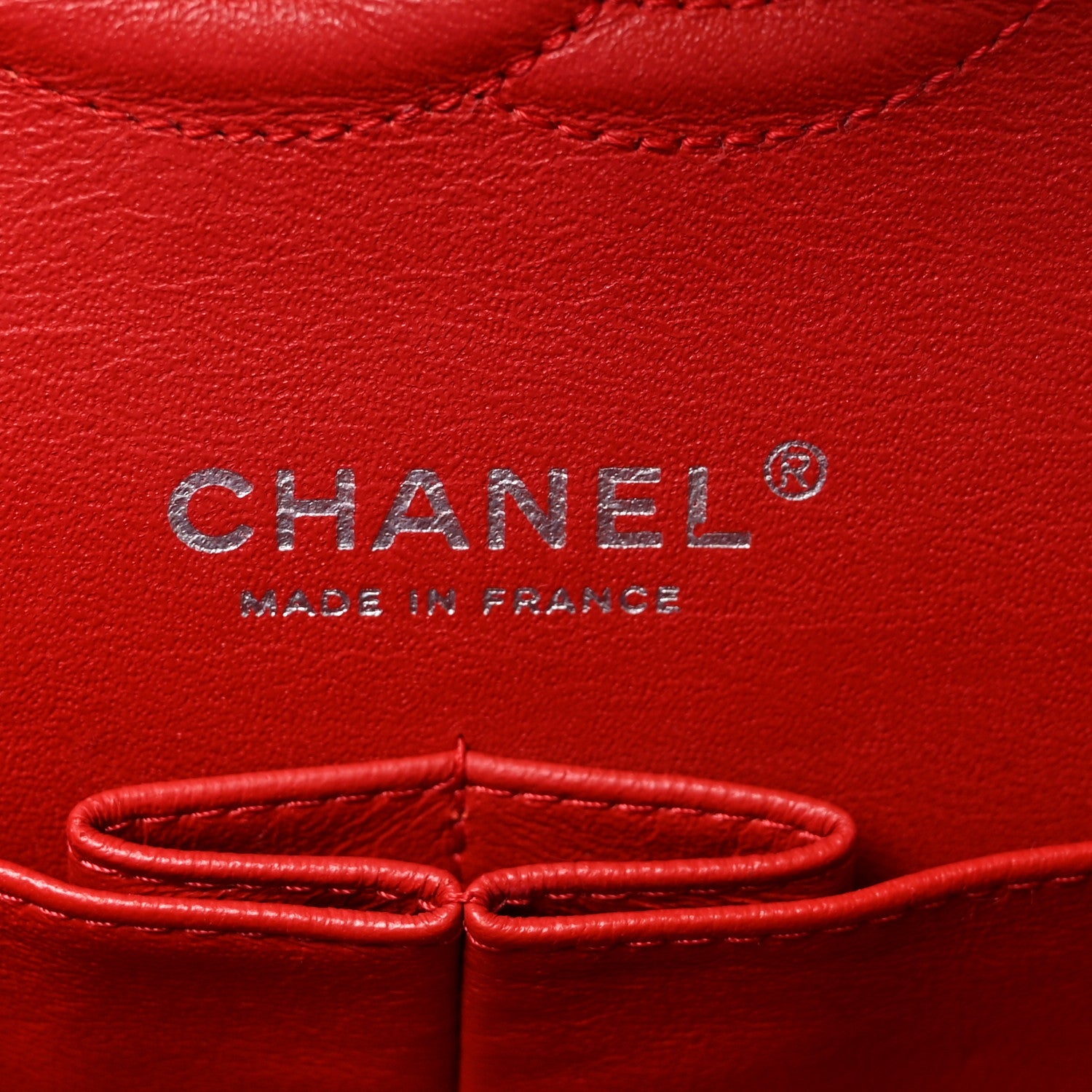 Lambskin Quilted Medium Double Flap Red