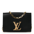 Calfskin Chain Louise MM Black