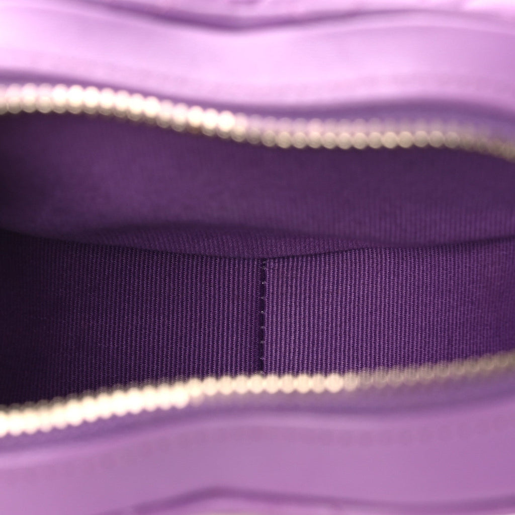 Lambskin Quilted CC In Love Heart Clutch With Chain Purple
