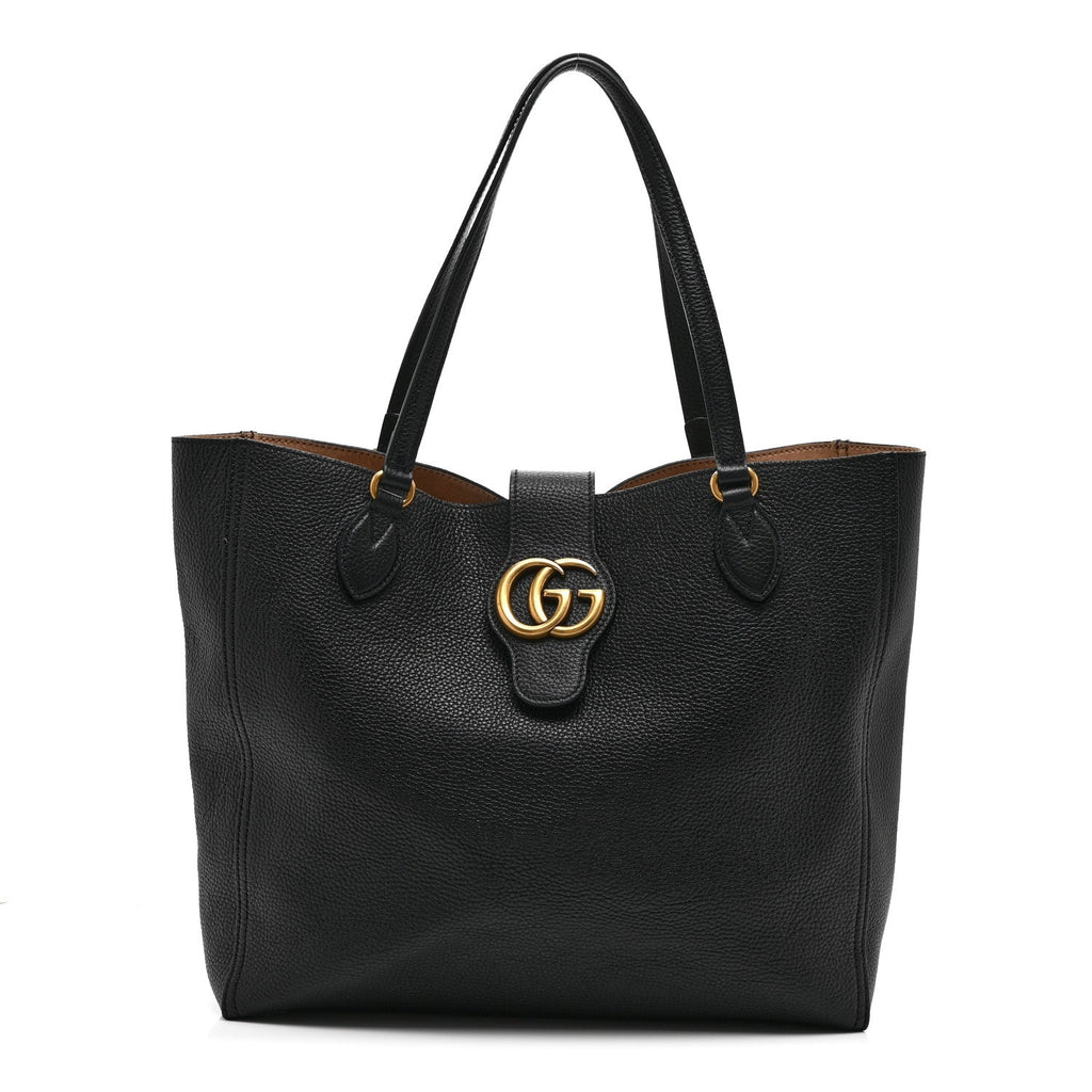 Grained Calfskin Small Dahlia Tote Black