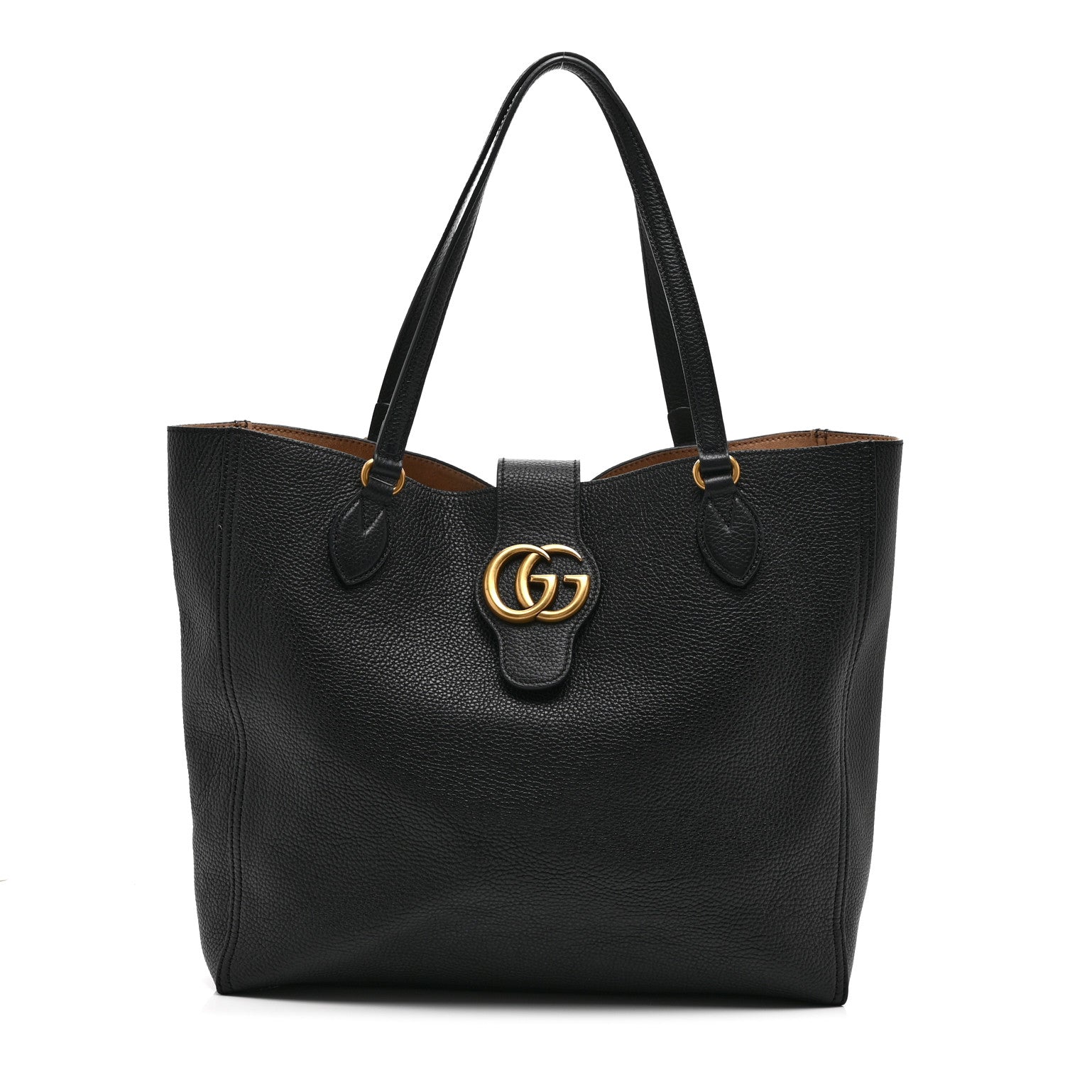 Grained Calfskin Small Dahlia Tote Black