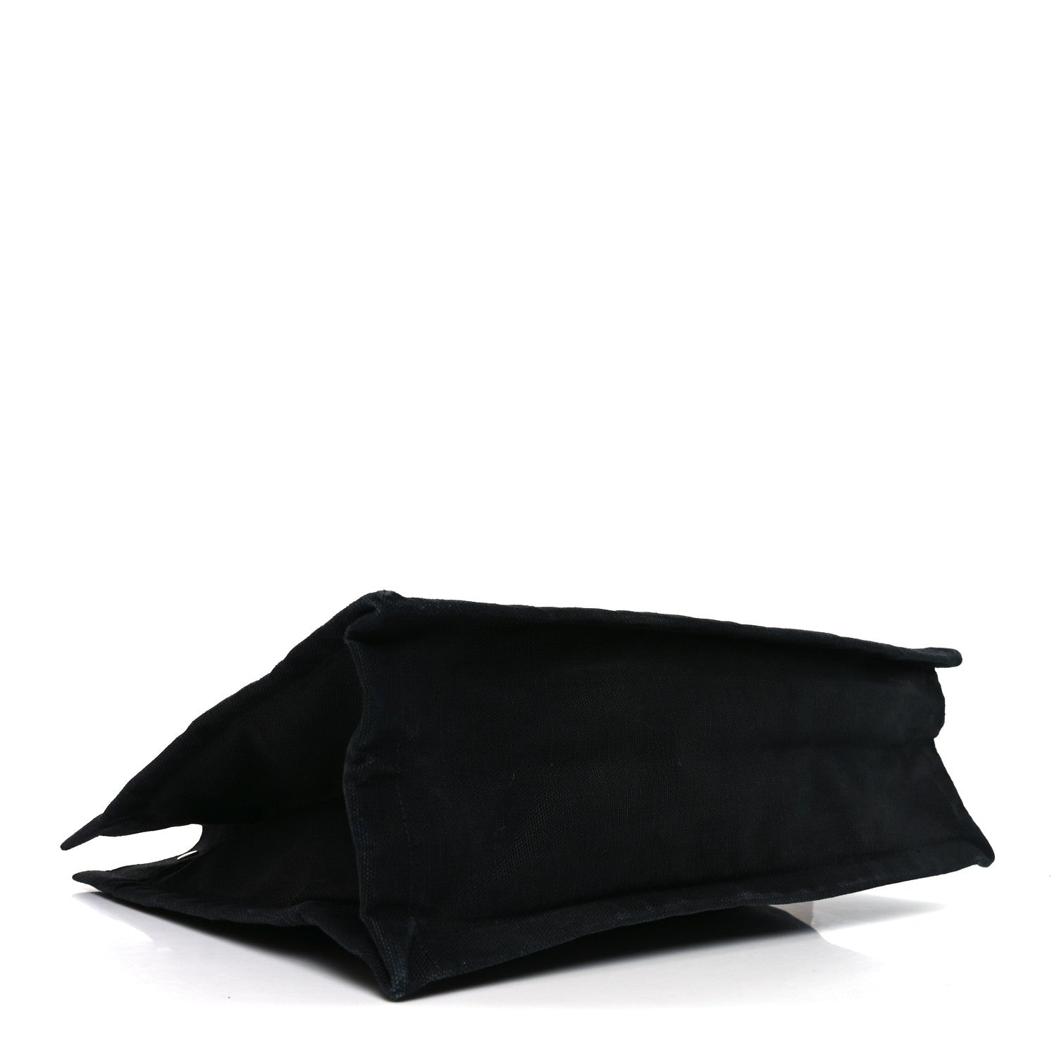 Raffia Linen Calfskin Rive Gauche Tote Black