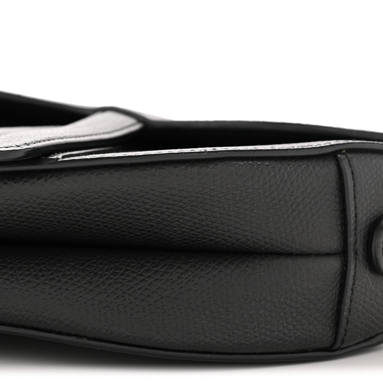 Grained Calfskin Mini Saddle Bag Black