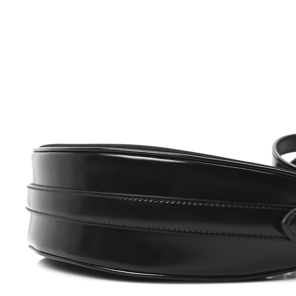 Re-Nylon Spazzolato Small Arque Shoulder Bag Black