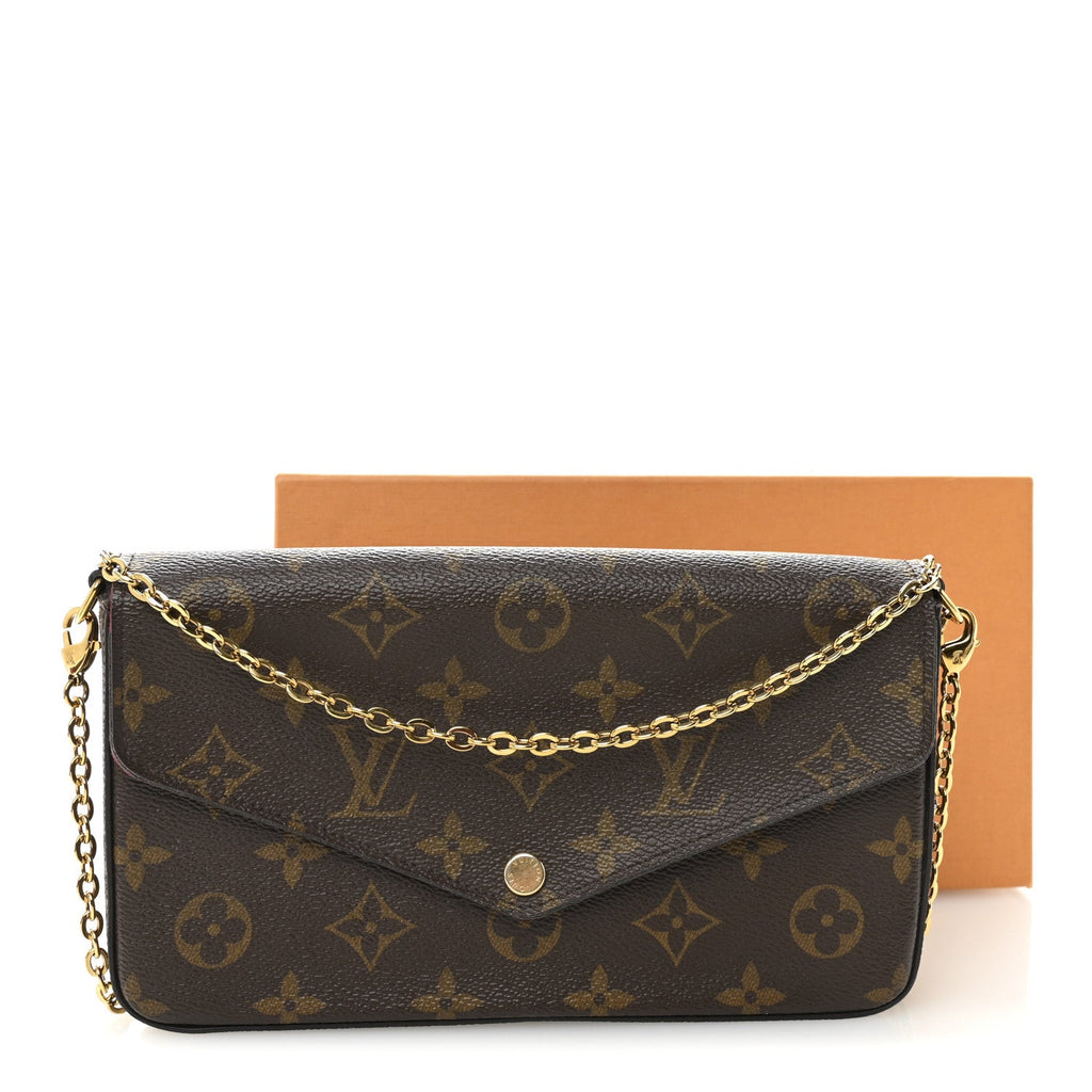 Monogram Pochette Felicie Chain Wallet Fuchsia