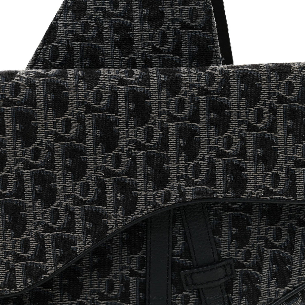 Oblique Mens Saddle Bag Black Blue